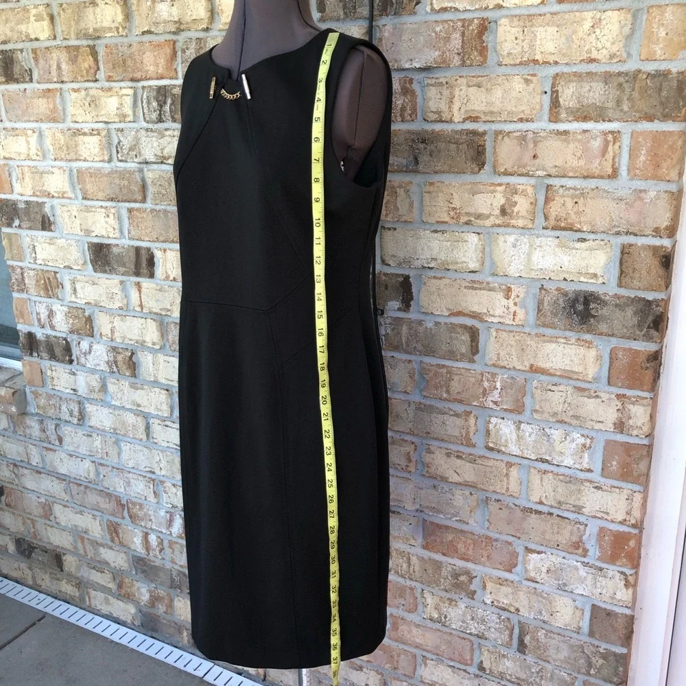 Ivanka Trump Toggle-neck Ponte Sheath Sleeveless Dress Black Size 12 - Picture 13 of 14